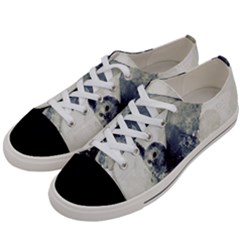 Cute Owl In Watercolor Women s Low Top Canvas Sneakers by FantasyWorld7