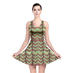 Zig Zag Multicolored Ethnic Pattern Reversible Skater Dress