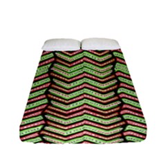 Zig Zag Multicolored Ethnic Pattern Fitted Sheet (full/ Double Size) by dflcprintsclothing