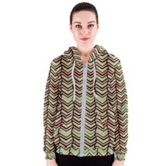 Zig Zag Multicolored Ethnic Pattern Women s Zipper Hoodie by dflcprintsclothing