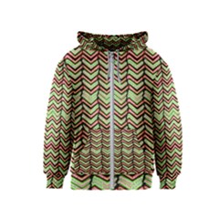 Zig Zag Multicolored Ethnic Pattern Kids  Zipper Hoodie by dflcprintsclothing