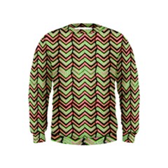 Zig Zag Multicolored Ethnic Pattern Kids  Sweatshirt by dflcprintsclothing