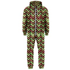 Zig Zag Multicolored Ethnic Pattern Hooded Jumpsuit (men)  by dflcprintsclothing