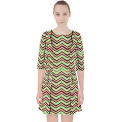 Zig Zag Multicolored Ethnic Pattern Pocket Dress