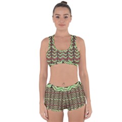 Zig Zag Multicolored Ethnic Pattern Racerback Boyleg Bikini Set by dflcprintsclothing