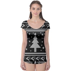 Ugly Christmas Sweater Boyleg Leotard  by Valentinaart