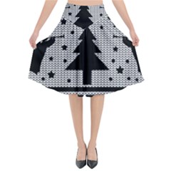 Ugly Christmas Sweater Flared Midi Skirt by Valentinaart