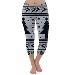 Ugly Christmas Sweater Capri Winter Leggings  by Valentinaart