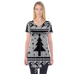 Ugly Christmas Sweater Short Sleeve Tunic  by Valentinaart