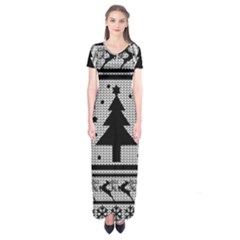 Ugly Christmas Sweater Short Sleeve Maxi Dress by Valentinaart