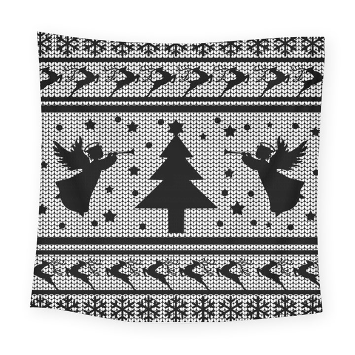 Ugly Christmas Sweater Square Tapestry (Large)