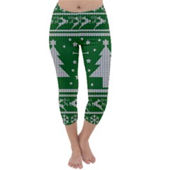 Ugly Christmas Sweater Capri Winter Leggings  by Valentinaart