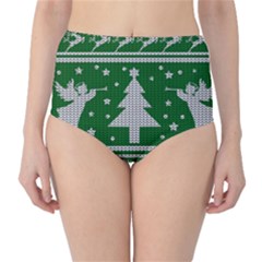 Ugly Christmas Sweater High-waist Bikini Bottoms by Valentinaart