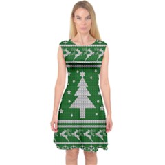 Ugly Christmas Sweater Capsleeve Midi Dress