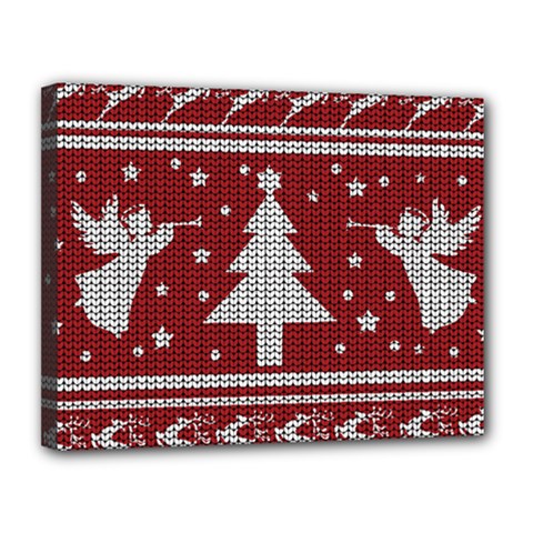 Ugly Christmas Sweater Canvas 14  X 11  by Valentinaart