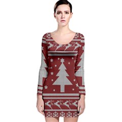 Ugly Christmas Sweater Long Sleeve Velvet Bodycon Dress