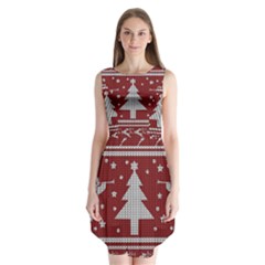 Ugly Christmas Sweater Sleeveless Chiffon Dress  