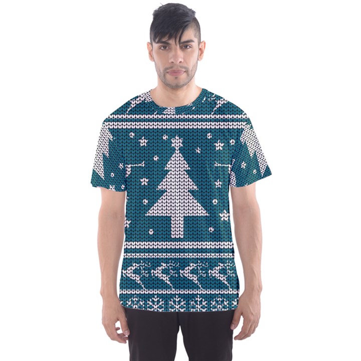 Ugly Christmas Sweater Men s Sports Mesh Tee