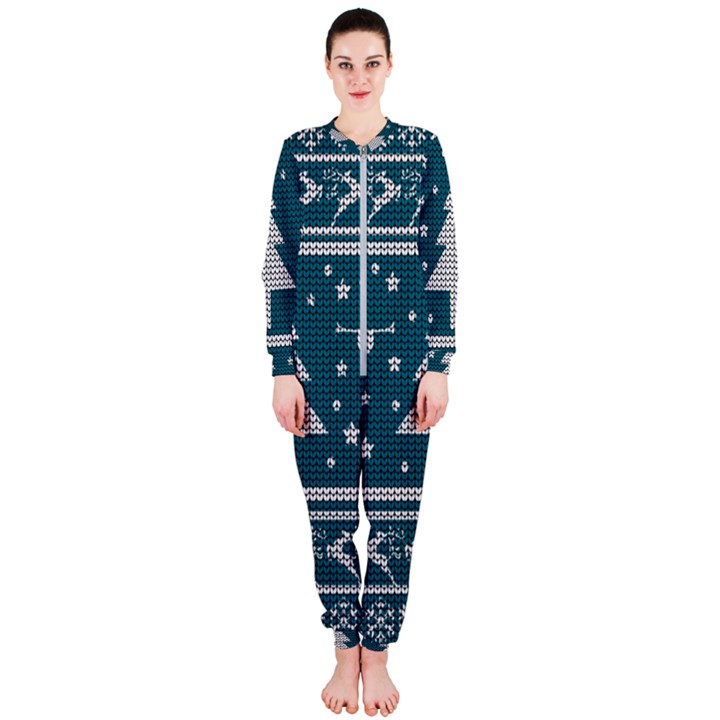 Ugly Christmas Sweater OnePiece Jumpsuit (Ladies) 