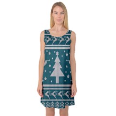 Ugly Christmas Sweater Sleeveless Satin Nightdress