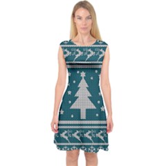 Ugly Christmas Sweater Capsleeve Midi Dress by Valentinaart