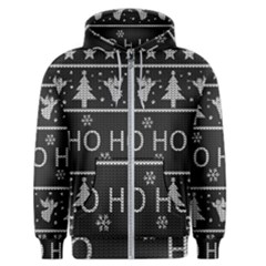 Ugly Christmas Sweater Men s Zipper Hoodie by Valentinaart