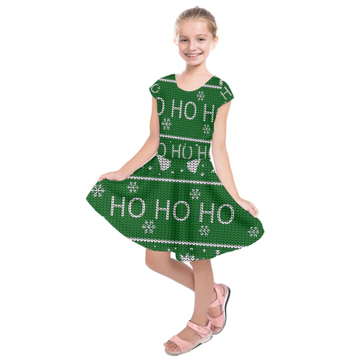 Ugly Christmas Sweater Kids  Short Sleeve Dress