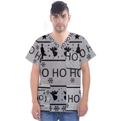 Ugly Christmas Sweater Men s V-neck Scrub Top