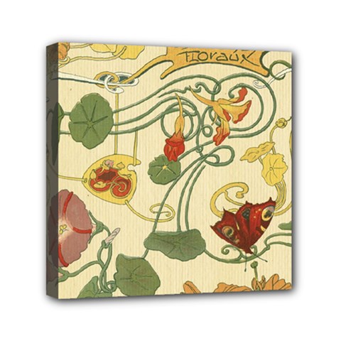 Floral Art Nouveau Mini Canvas 6  X 6  by NouveauDesign