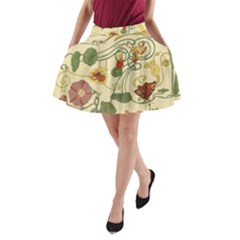 Floral Art Nouveau A-line Pocket Skirt by NouveauDesign