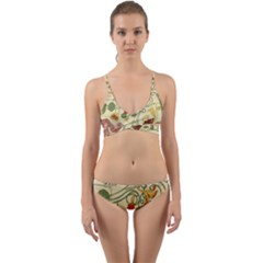 Floral Art Nouveau Wrap Around Bikini Set by NouveauDesign