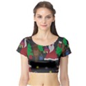 Ugly Christmas Sweater Short Sleeve Crop Top View1