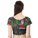 Ugly Christmas Sweater Short Sleeve Crop Top View2