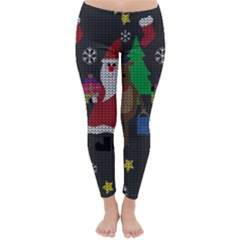 Ugly Christmas Sweater Classic Winter Leggings by Valentinaart