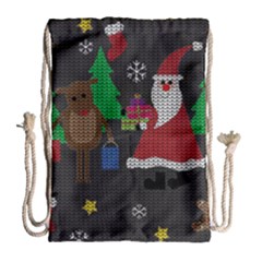 Ugly Christmas Sweater Drawstring Bag (Large)