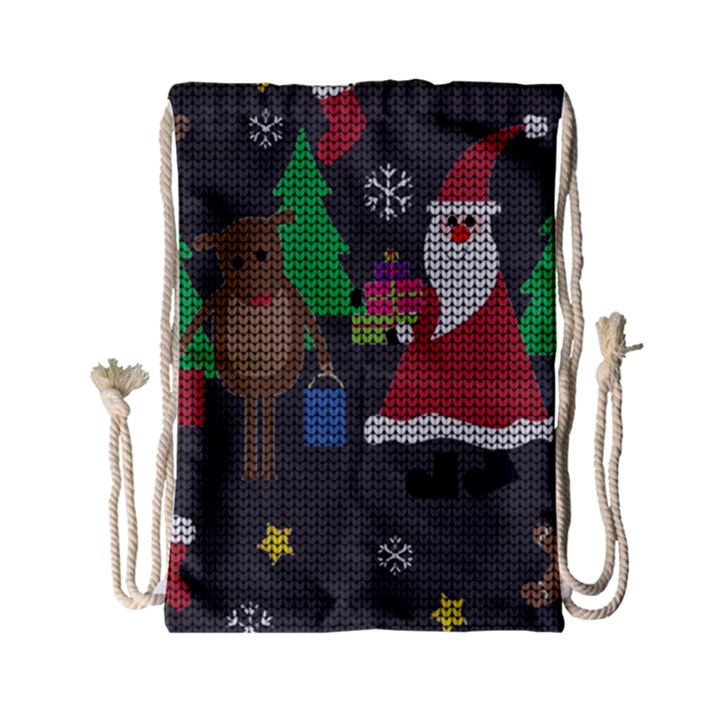 Ugly Christmas Sweater Drawstring Bag (Small)