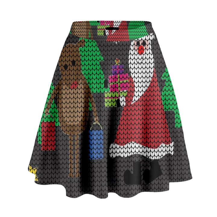 Ugly Christmas Sweater High Waist Skirt