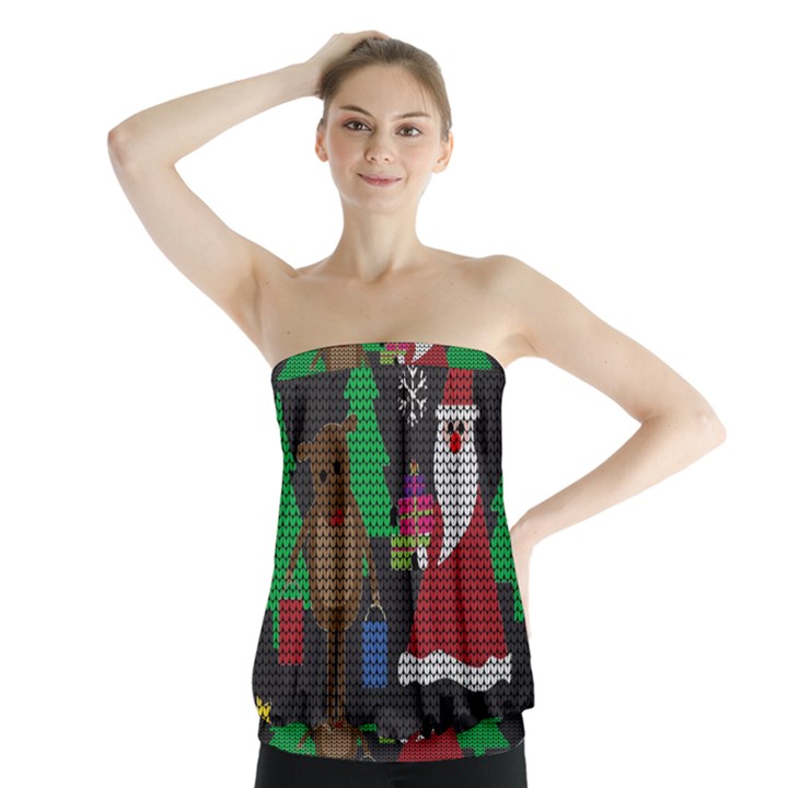 Ugly Christmas Sweater Strapless Top