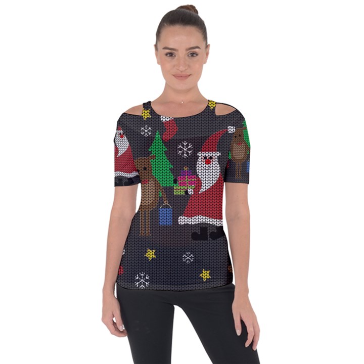 Ugly Christmas Sweater Short Sleeve Top