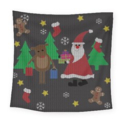 Ugly Christmas Sweater Square Tapestry (large) by Valentinaart