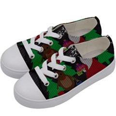 Ugly Christmas Sweater Kids  Low Top Canvas Sneakers by Valentinaart