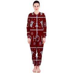 Ugly Christmas Sweater Onepiece Jumpsuit (ladies)  by Valentinaart