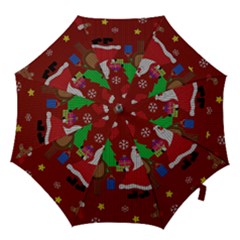 Ugly Christmas Sweater Hook Handle Umbrellas (large) by Valentinaart