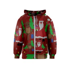 Ugly Christmas Sweater Kids  Zipper Hoodie