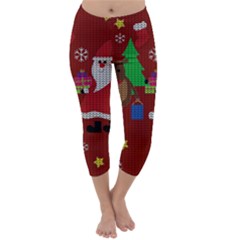 Ugly Christmas Sweater Capri Winter Leggings  by Valentinaart