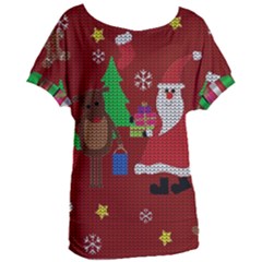 Ugly Christmas Sweater Women s Oversized Tee by Valentinaart