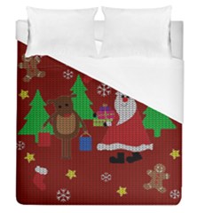 Ugly Christmas Sweater Duvet Cover (queen Size) by Valentinaart