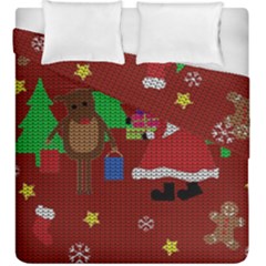 Ugly Christmas Sweater Duvet Cover Double Side (king Size) by Valentinaart