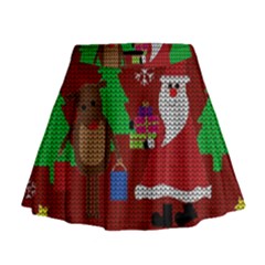 Ugly Christmas Sweater Mini Flare Skirt by Valentinaart