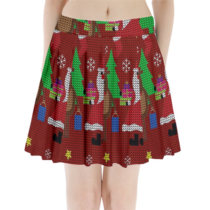 Ugly Christmas Sweater Pleated Mini Skirt